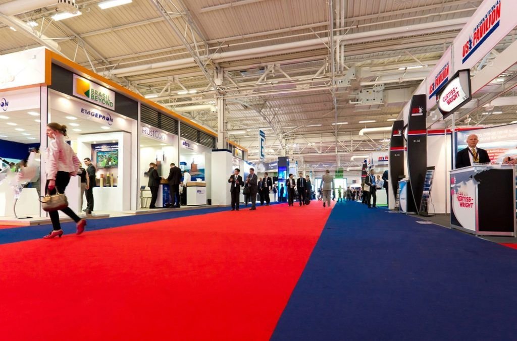 Premium quality red exhibition carpet for glamorous events and shows in Dubai.