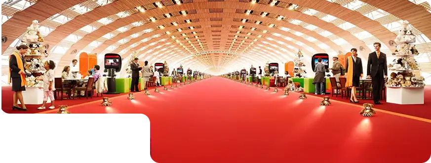 Premium red exhibition carpet in Dubai designed for events, trade shows, and special occasions.