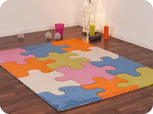 Colorful puzzle design kids carpet for playroom in Dubai