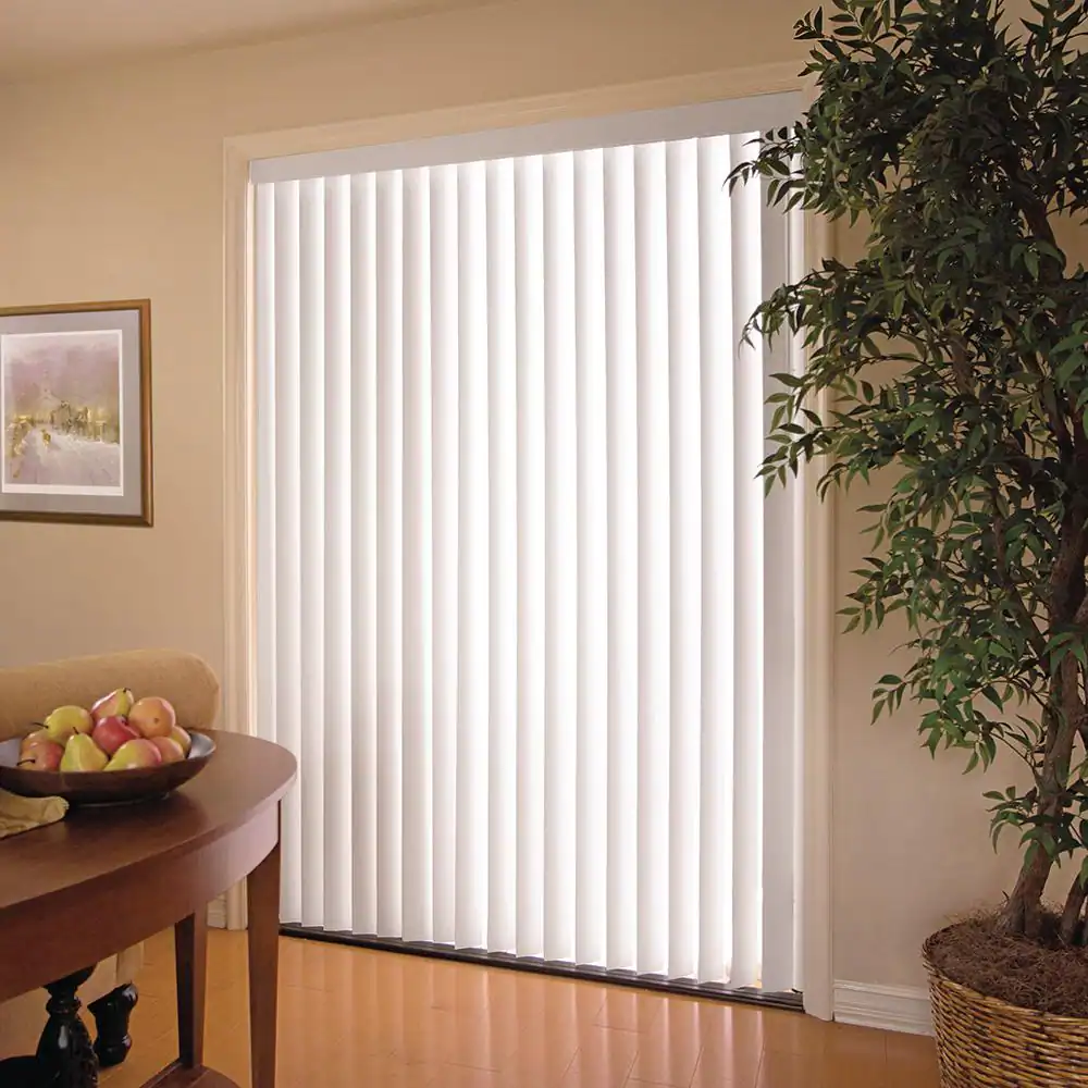 Light-filtering vertical blinds adding elegance to a Dubai home’s interior.