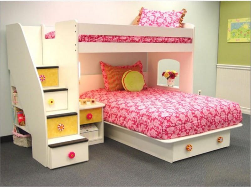 Car-shaped kids bed in bright red color.