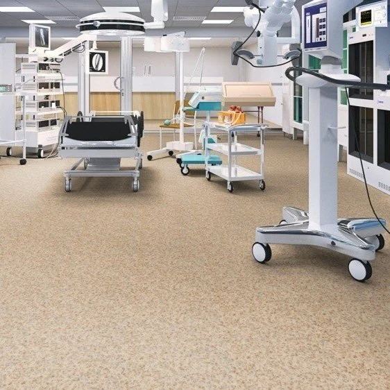 Heavy-duty hospital flooring ideal for high-traffic healthcare areas.