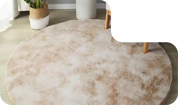 Beige round carpet in Dubai office lounge