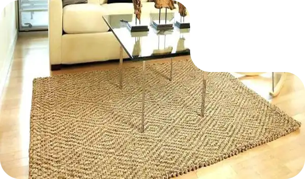 Stylish jute runner carpet in Dubai hallway