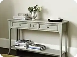 Luxury console table with mirrored finish and crystal detailing for elegant décor