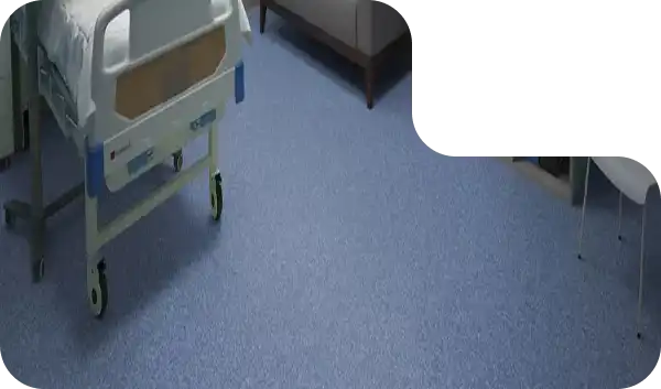 Noise-reducing hospital flooring designed for patient comfort.