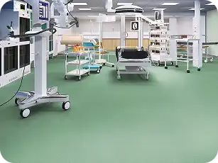 Eco-friendly hospital flooring with advanced safety features.