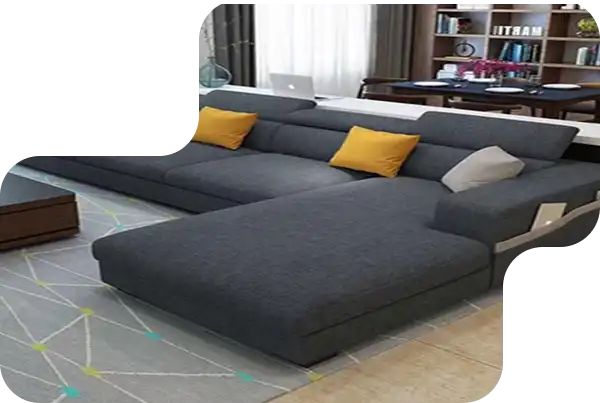 Customizable modular L-shaped sofa for versatile arrangements.