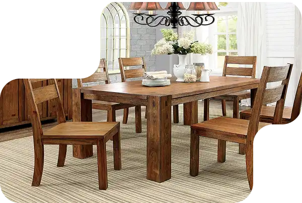 Modern glass top dining table set with cushioned chairs for elegant interiors.