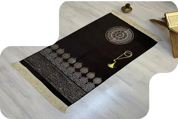 Luxury velvet prayer mat in rich colors, designed for daily worship and comfort.