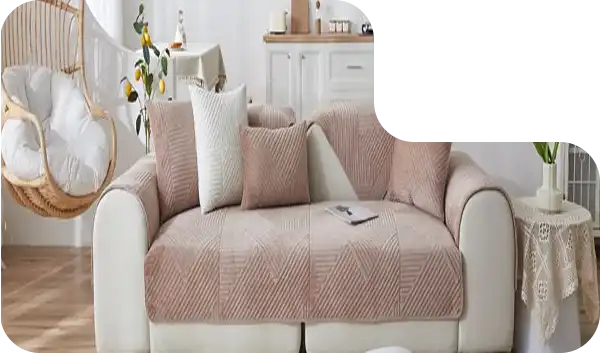 Elegant sofa cover adding luxury style from Fixit Home Dubai