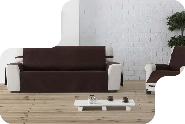 Custom-fitted sofa cover designed by Fixit Home Dubai