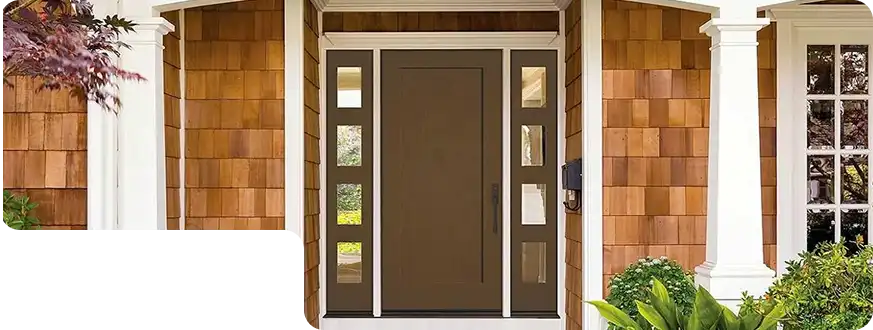 Elegant custom wooden door design by Fixit Home in Dubai