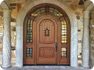 Interior wooden custom door design installed in Dubai residence