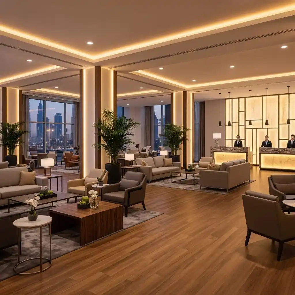 Premium flooring installation showcased in a Dubai portfolio project