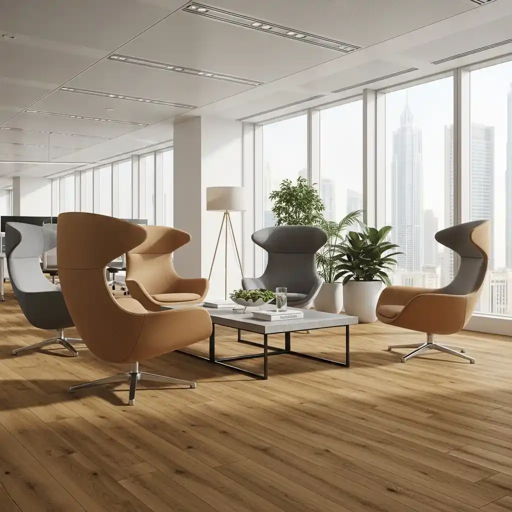Sitting area with new flooring installed in a Dubai home