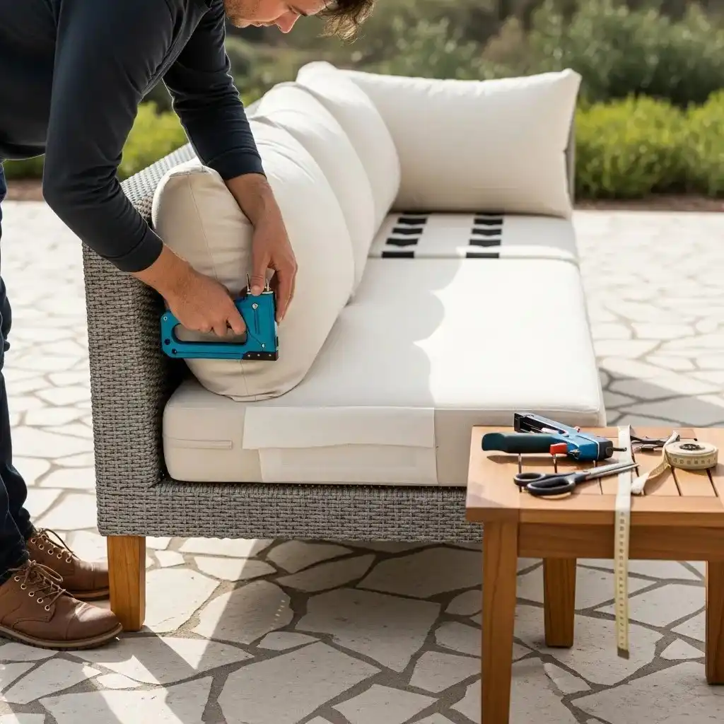 Acrylic outdoor upholstery