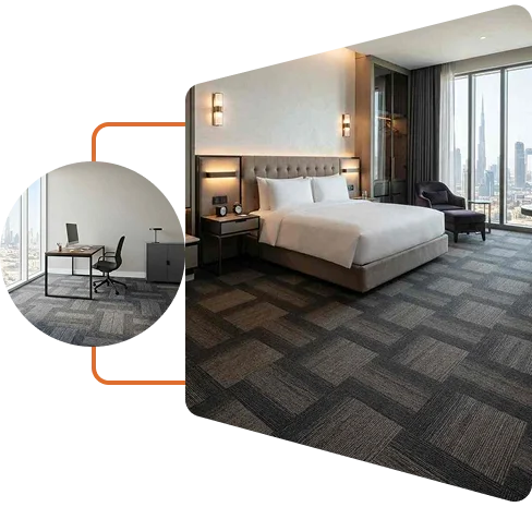 Luxury bedroom and commercial space carpet tiles installation in Dubai - Fixit Home