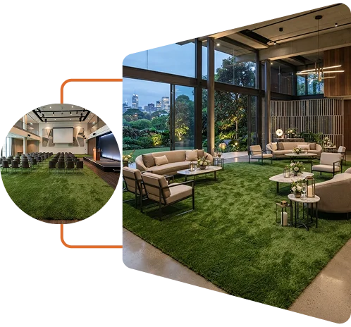 Lush green artificial grass carpet in Dubai